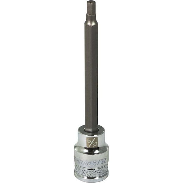 Tools 3/8" Drive SAE Hex Head, 5/32" Long Bit, Chrome Finish Socket